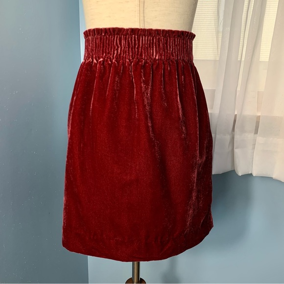 J. Crew Burgundy Velvet Sidewalk Skirt - Picture 4 of 7